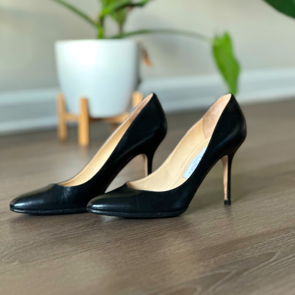 Jimmy Choo Pumps, Romy 85, real leather, size 38, heel 3.3 inches, made in Italy